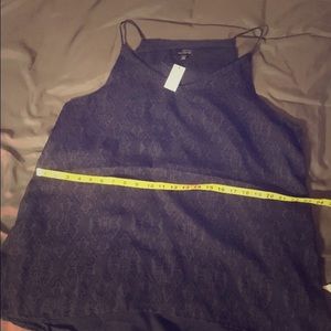 XL Lace overlay navy blue spaghetti strap top