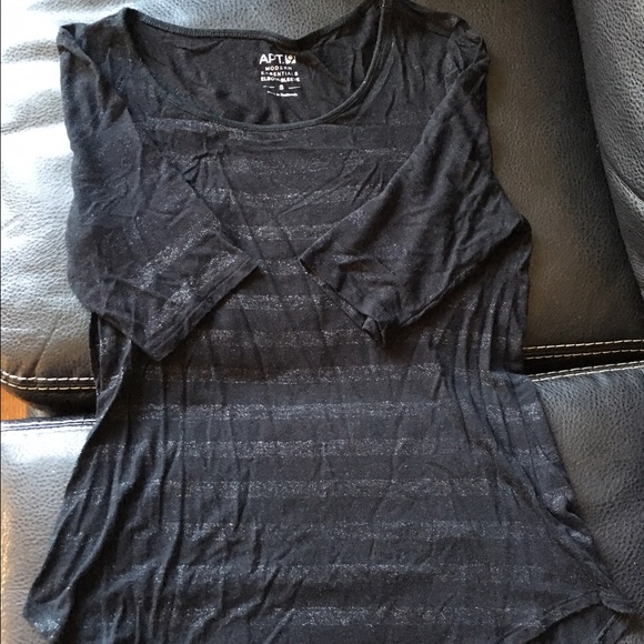 APT. 9 Women's S, Black w/ 'Shiny' Silver Stripes