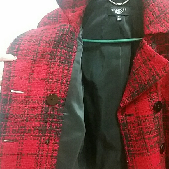 Manteau Pea Coat Talbots - Vert - 100% Laine - Doublure Rose - Taille 4P (Petites) - Long - Occasion Très Bon état
