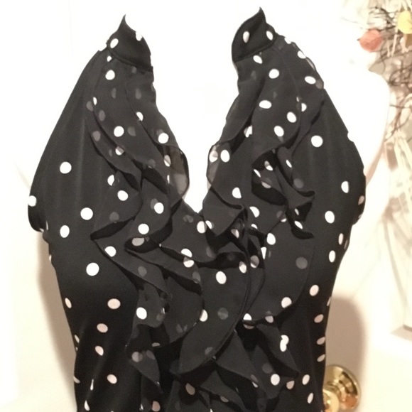 White House Black Market Tops - White House Black Market polka dot top