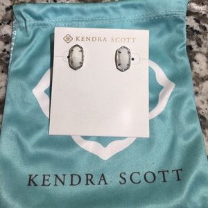 Silver / White MOP Ellie Studs