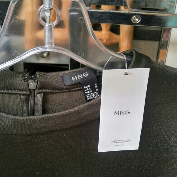 NWT Mango dark army green  Jersey top