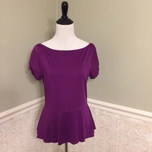 Antonio Melani plum peplum top - size small