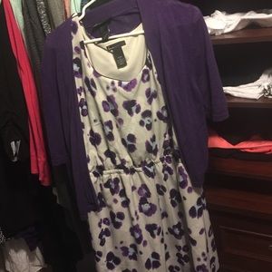Purple flowered lane Bryant dress.