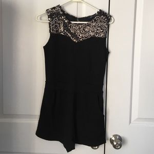 Black Sequined Romper