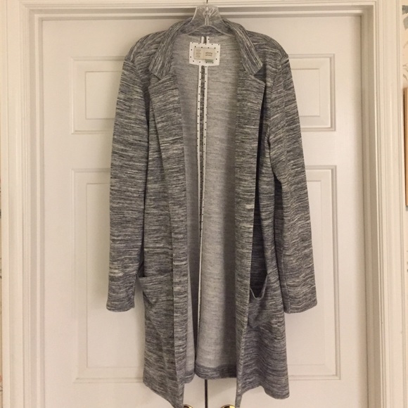 SALE Anthropologie Long Knit Heather Gray Cardigan