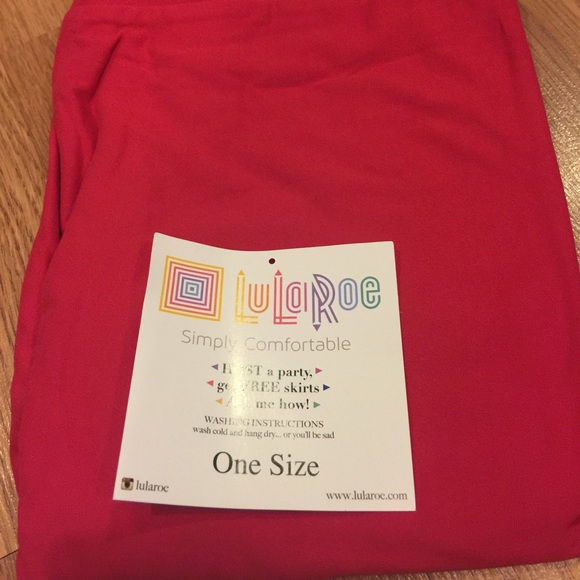 RED One Size LuLaRoe leggings