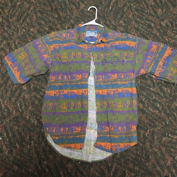 MENS SHORT SLEEVE FLORAL SHIRT