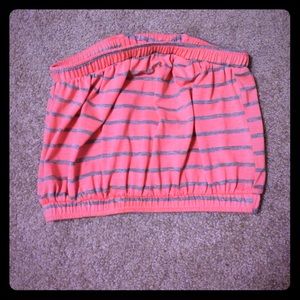 Strapless striped crop top