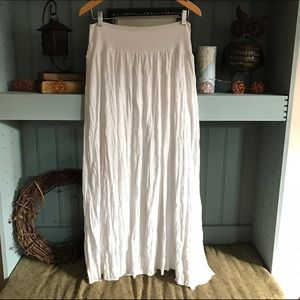 White double layered maxi skirt