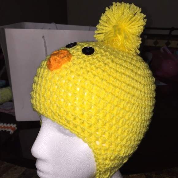 Handmade "chicken" crochet kids hat.