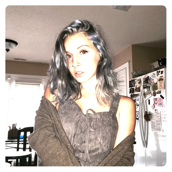 Suede Crop Top - Picture 1 of 2