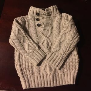 Cozy cable mockneck sweater