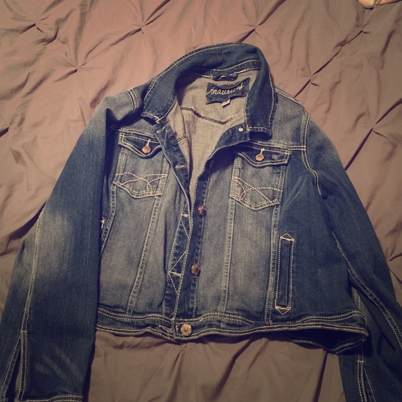 Distressed jean jacket