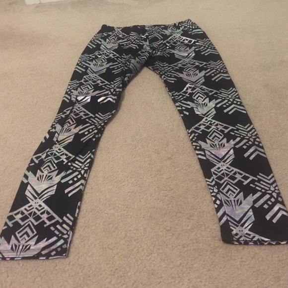 Black and silver Leggings.