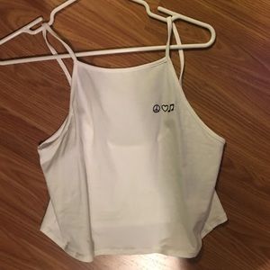 White Halter Crop Top