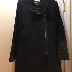 Black mixed media Kensie coat (M)