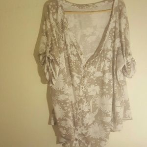 Old Navy Grey button up Henley 3x