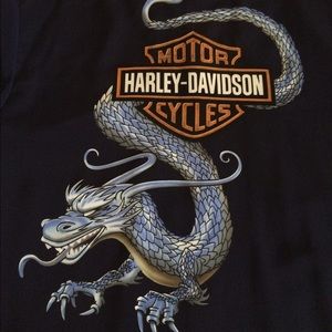 Tori Richards Navy Harley Davidson dress shirt