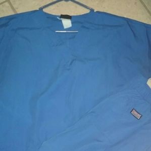 Used royal blue Cherokee scrub set