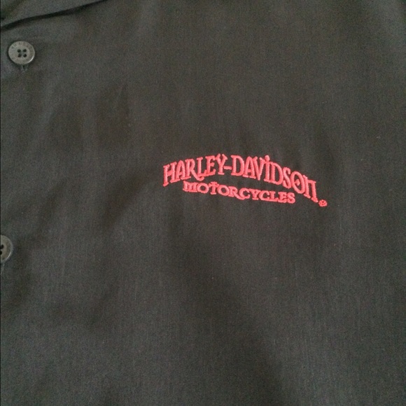 Tori Richards black Harley Davidson dress shirt - Picture 3 of 4