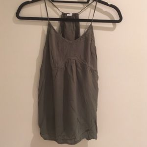 Green racer-back tank top