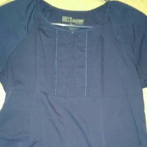 Navy blue greys anatomy scrub top