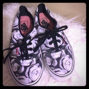 Black&white rose vans.