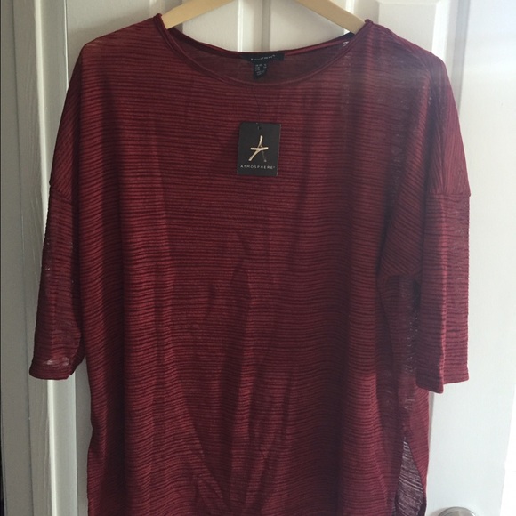 Sheer burgundy blouse