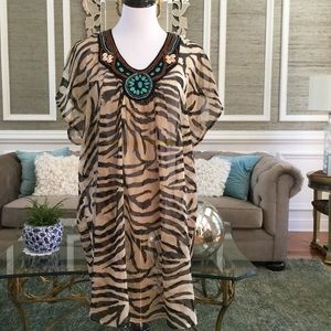 H&M Tops - REDUCED AGAIN ❗️Beaded Zebra print Tunic/Cover up H&M Tops - REDUCED AGAIN ❗️Beaded Zebra print Tunic/Cover up