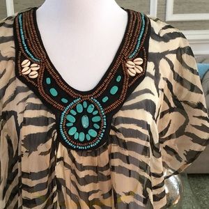 H&M Tops - REDUCED AGAIN ❗️Beaded Zebra print Tunic/Cover up H&M Tops - REDUCED AGAIN ❗️Beaded Zebra print Tunic/Cover up