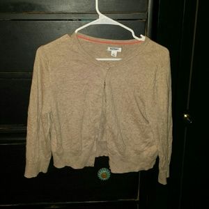 Tan cropped cardigan