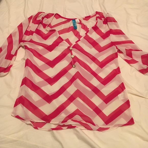 Pink Chevron Blouse