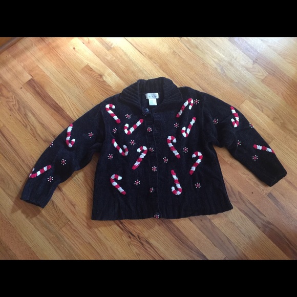 Holiday candy-cane cardigan
