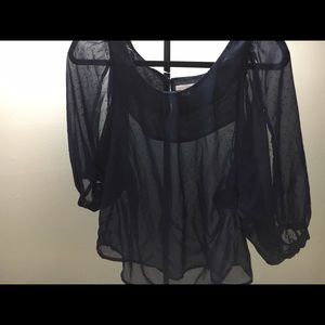 BLUE SHEER BLOUSE