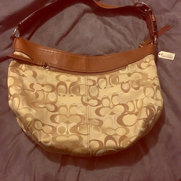 Gold Signature Coach Hobo