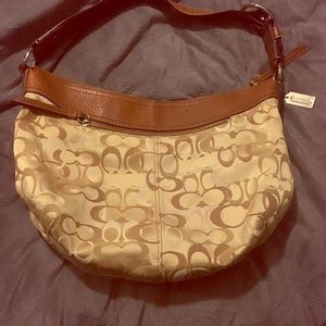 Gold Signature Coach Hobo