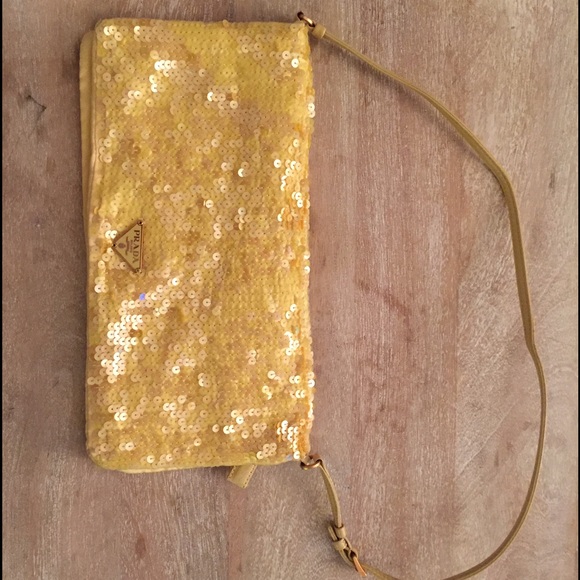 *AUTHENTIC* Yellow Sequin Prada Bag