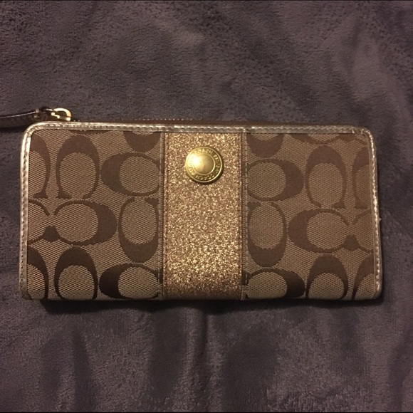 Gold Coach Zipper Wallet