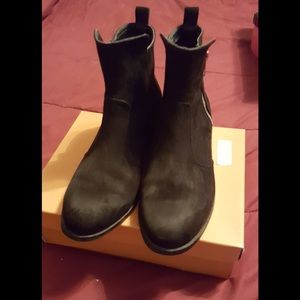 Cute Black Low Heel Ankle Boots