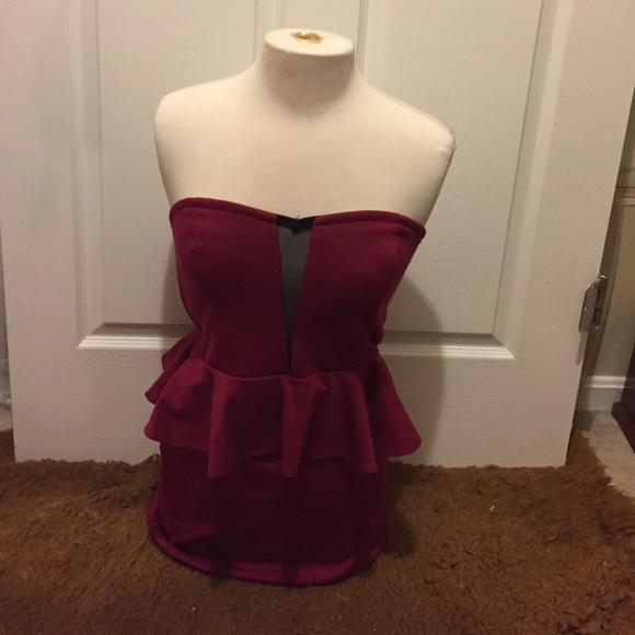 Material girl plum peplum dress - Picture 2 of 2