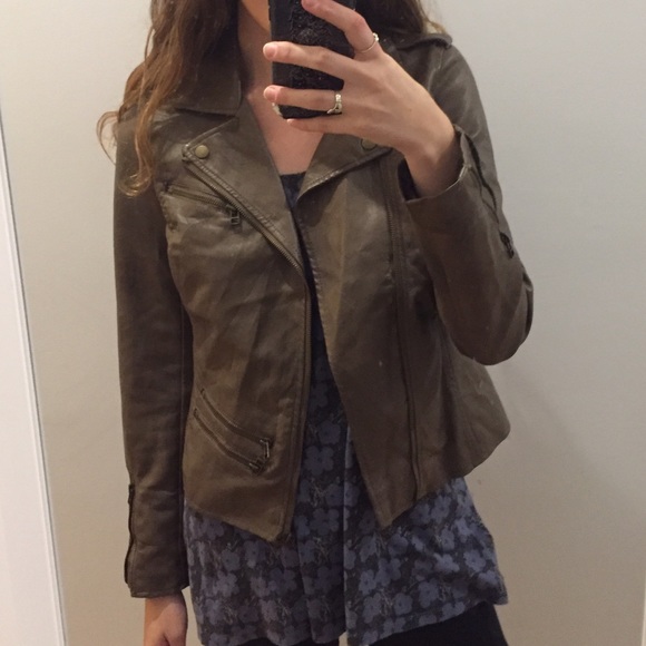 Denim Co Light Brown Faux Leather Jacket
