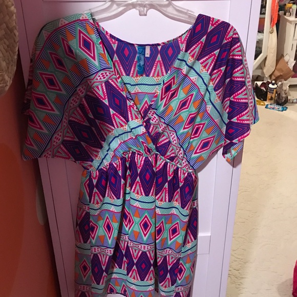 ⭐️MULTICOLORED PATTERNED DRESS - Picture 1 of 4