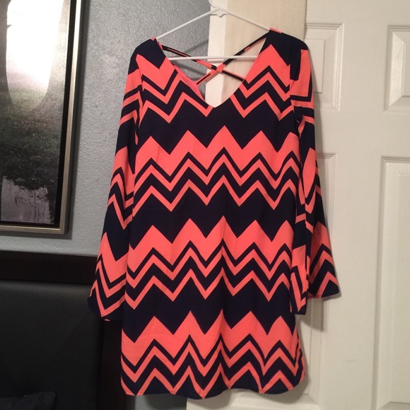Charlotte Russe pink chevron dress! - Picture 1 of 3