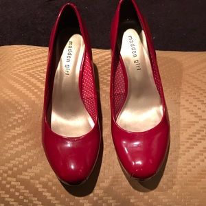 Madden girl red patent pump