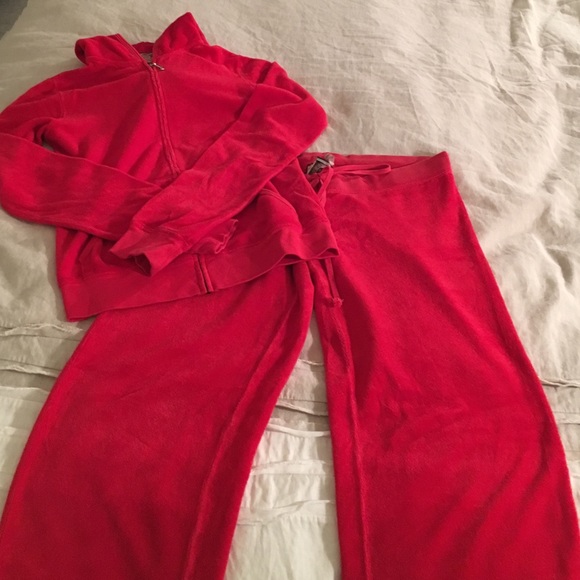 Juicy Couture red terry cloth jumpsuit