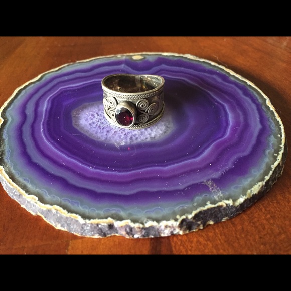 Garnet band ring