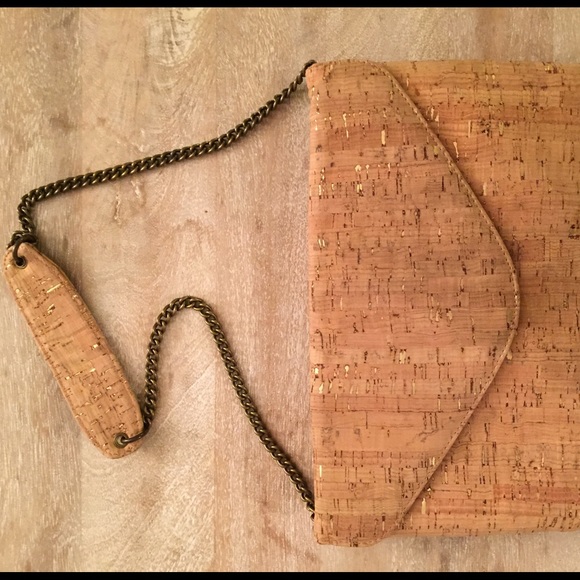 JCrew Cork Clutch with optional shoulder strap