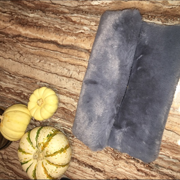 Faux fur clutch
