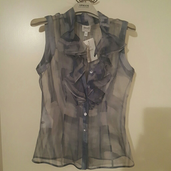 Armani Collection sheer silk  blouse